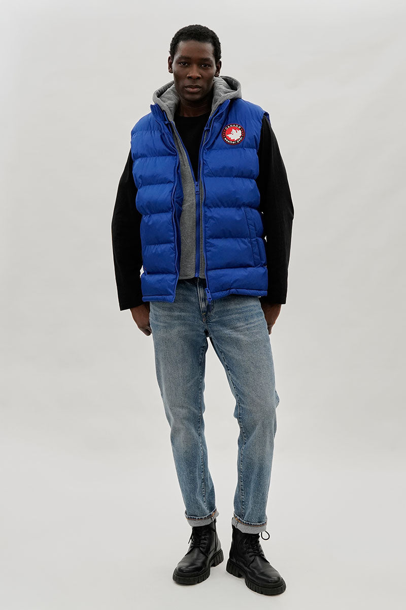 Hooded Puffer Vest - Blue