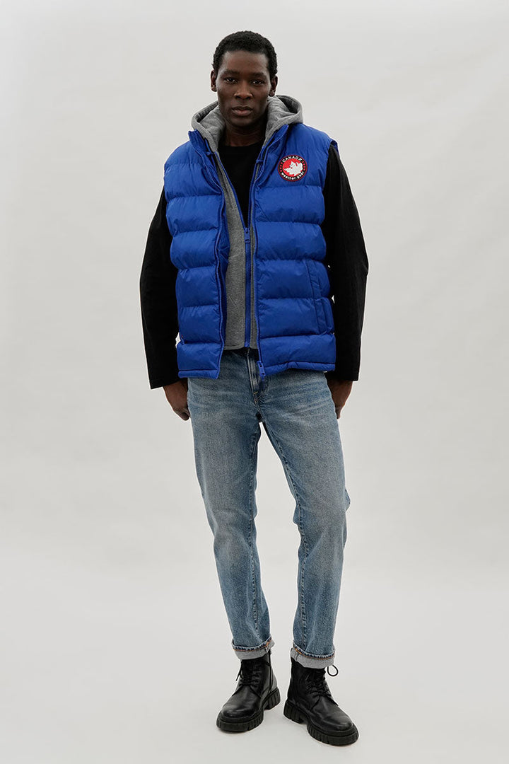 Hooded Puffer Vest - Blue