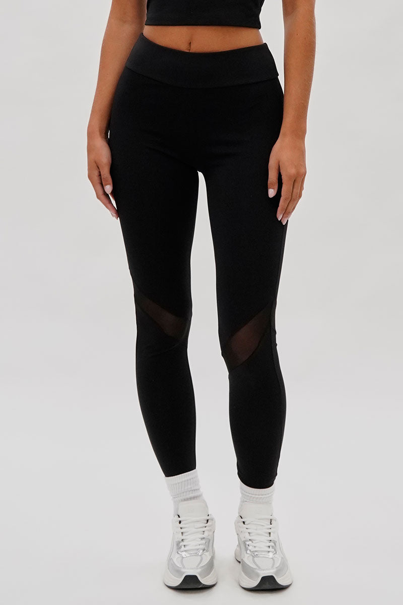 Super Triple Goose Mesh Detail Leggings - Black - Womens Leggings - Canada Weather Gear
