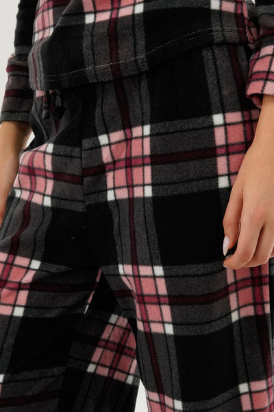 Canada Weather Gear Plaid Wide Leg Pajama Pants - Black - Womens Pajamas - Canada Weather Gear