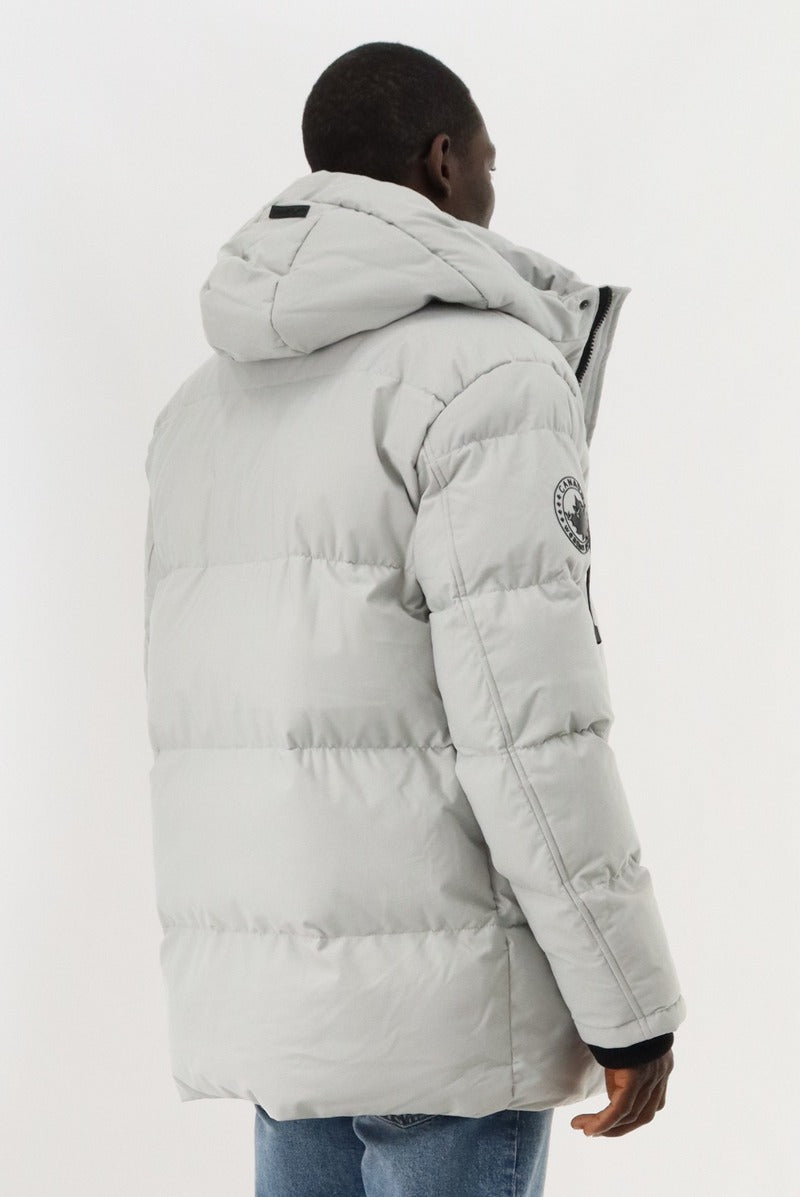 Canada Weather Gear Hip Length Parka Jacket - Stone - Mens Parka Jackets - Canada Weather Gear