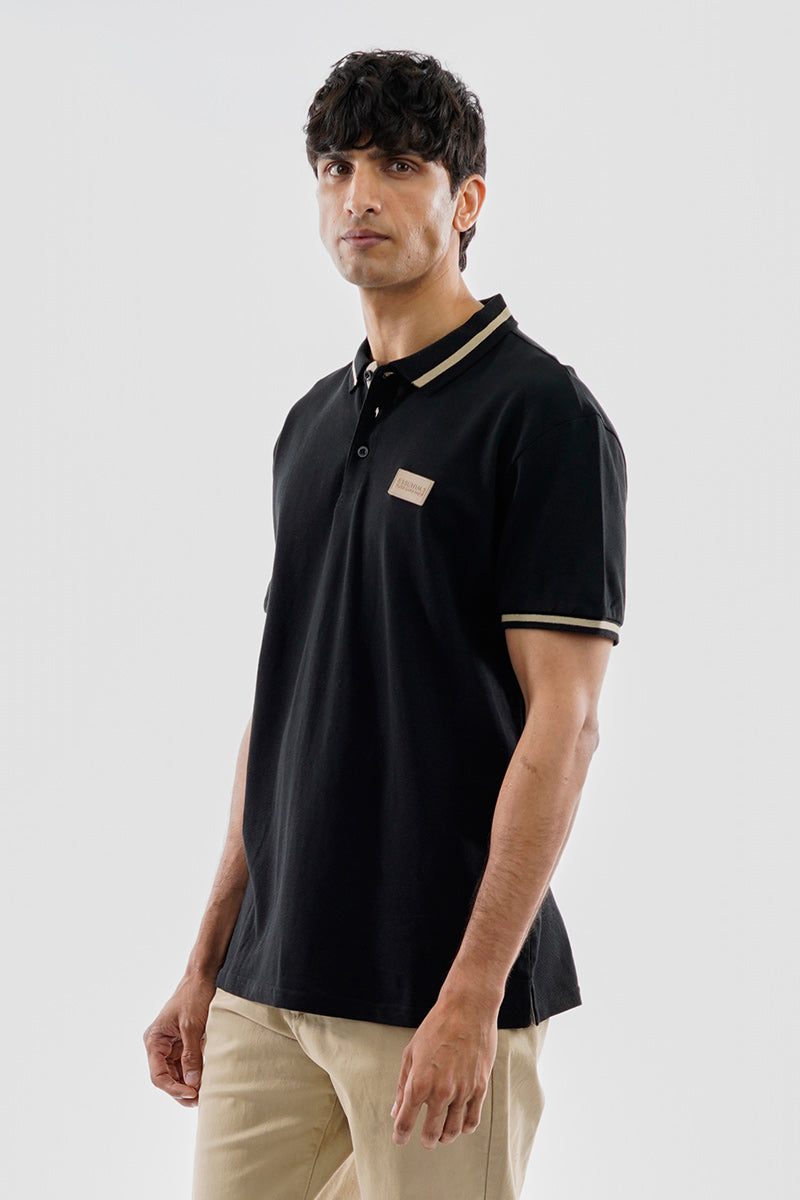 Essentials Super Triple Goose Basic Stripe Polo Shirt - Black - Mens Polo Shirts - Canada Weather Gear