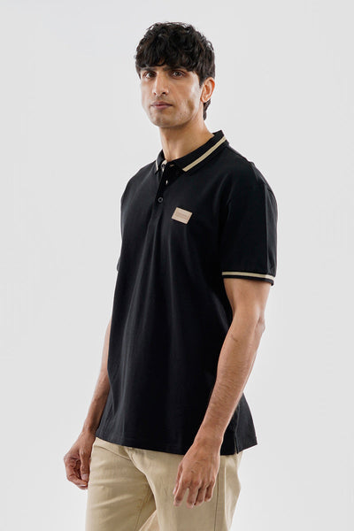 Essentials Super Triple Goose Basic Stripe Polo Shirt - Black - Mens Polo Shirts - Canada Weather Gear