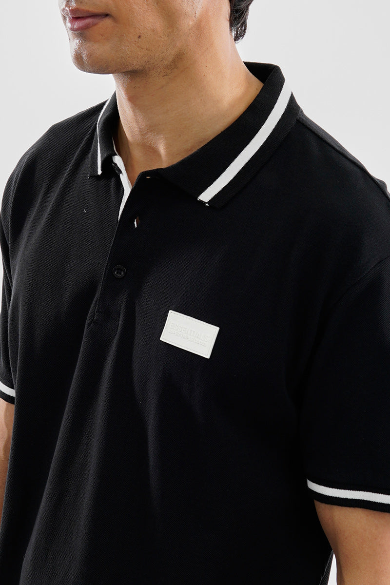 Essentials Super Triple Goose Basic Stripe Polo Shirt - Black - Mens Polo Shirts - Canada Weather Gear