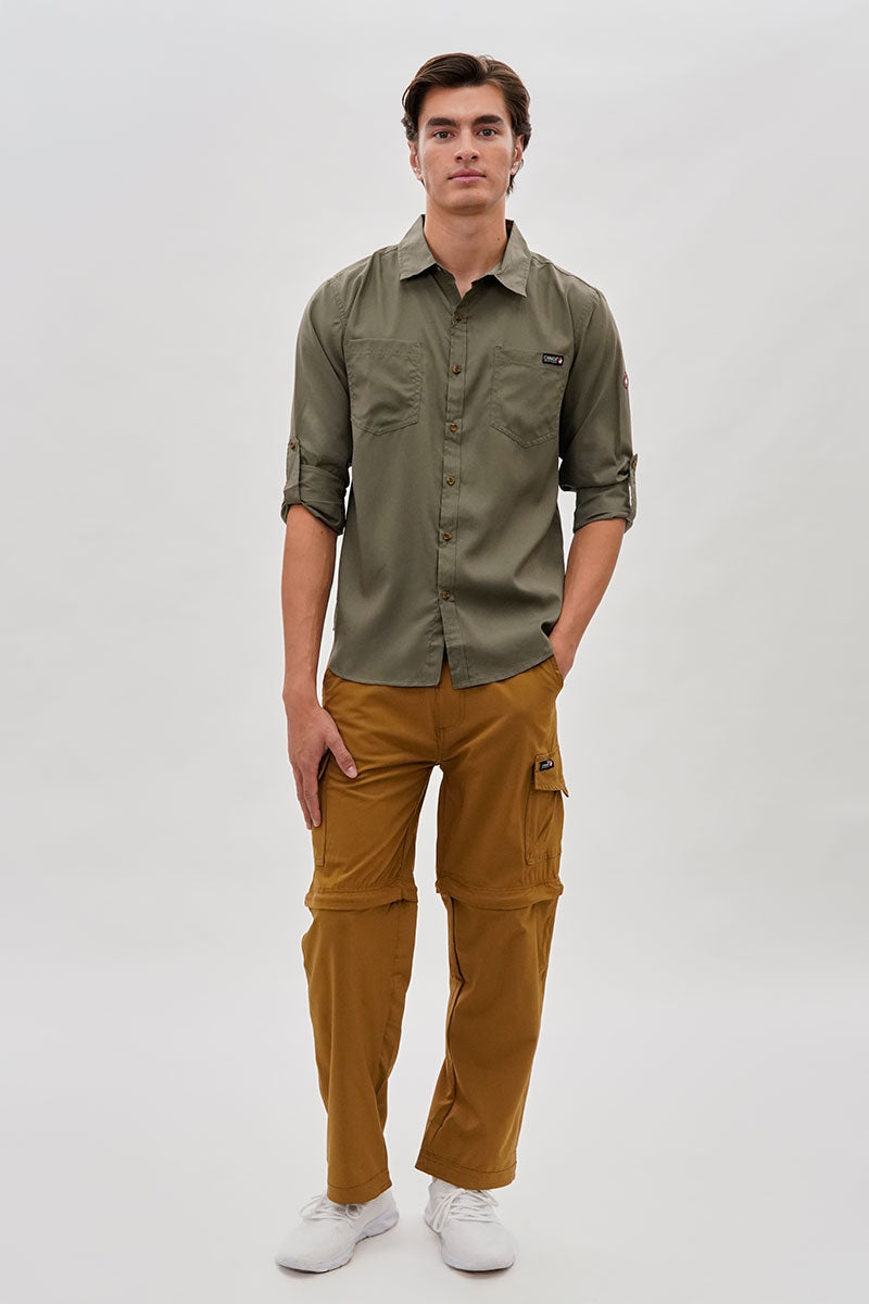 Canada Weather Gear Utility Ripstop Casual Shirt - Olive - Mens Casual Shirts - Canada Weather Gear