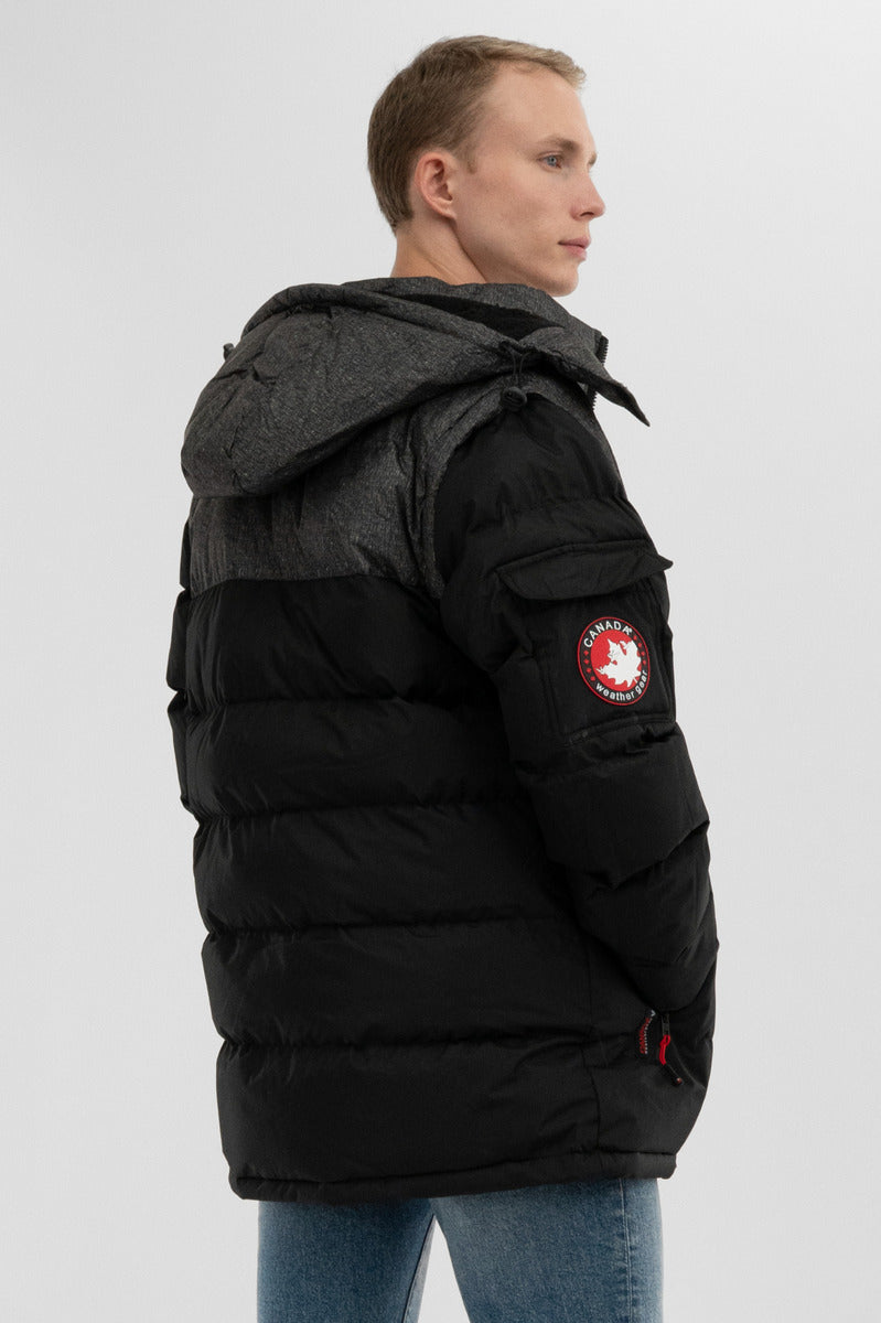 Canada Weather Gear Removable Sleeve Bomber Jacket - Black