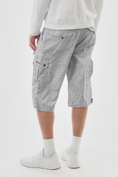Essentials Super Triple Goose Belted Patterned Cargo Shorts - Grey - Mens Shorts & Capris - Canada Weather Gear