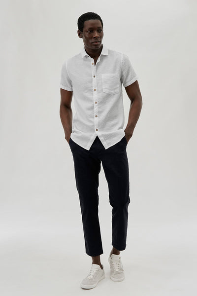 Canada Weather Gear Vintage Textured Button Up Casual Shirt - White - Mens Casual Shirts - International Clothiers