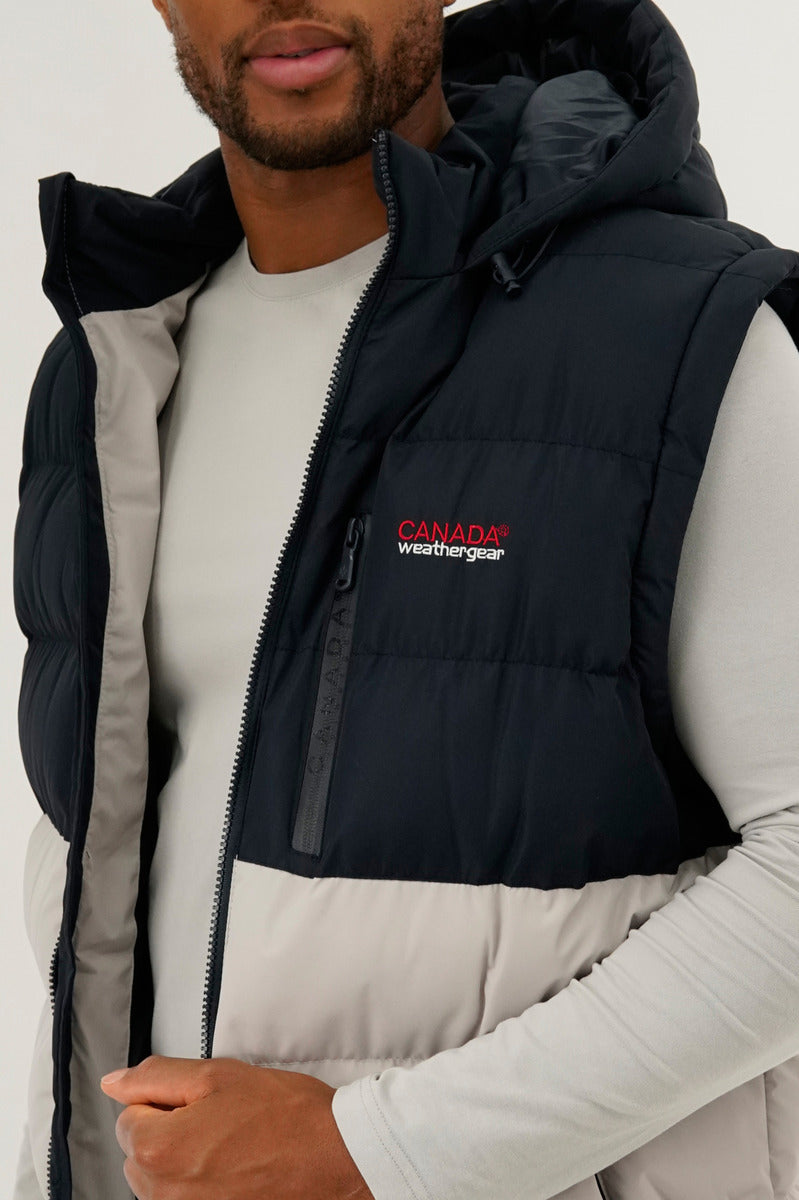 Canada Weather Gear Colour Block Zip Off Sleeve Bomber Jacket - Navy - Mens Bomber Jackets - Canada Weather Gear