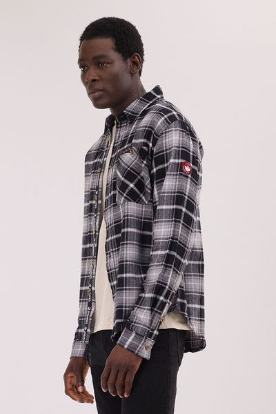 Canada Weather Gear Flannel Button Up Casual Shirt - Grey