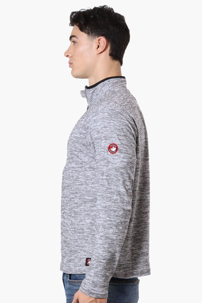 Canada Weather Gear Basic 1/4 Zip Long Sleeve Top - Grey - Mens Long Sleeve Tops - Canada Weather Gear