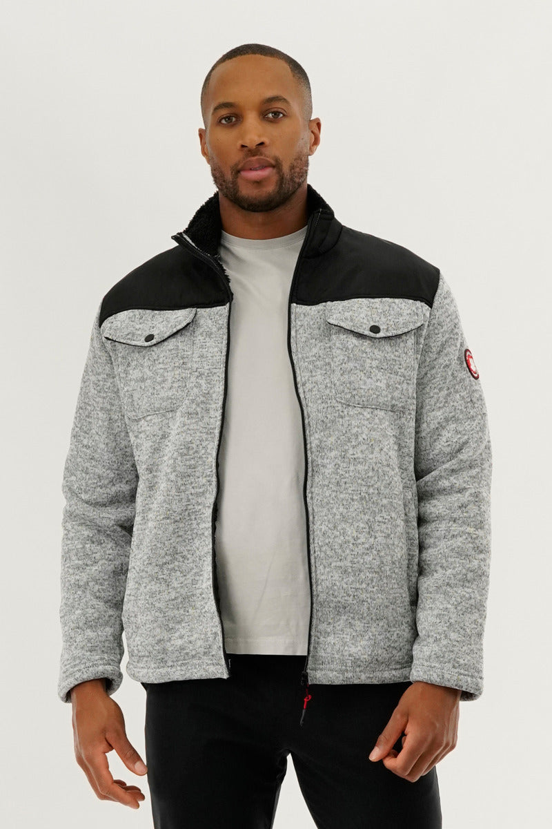 Canada Weather Gear Sherpa Lined Fleece Lightweight Jacket - Grey - Mens Lightweight Jackets - Canada Weather Gear