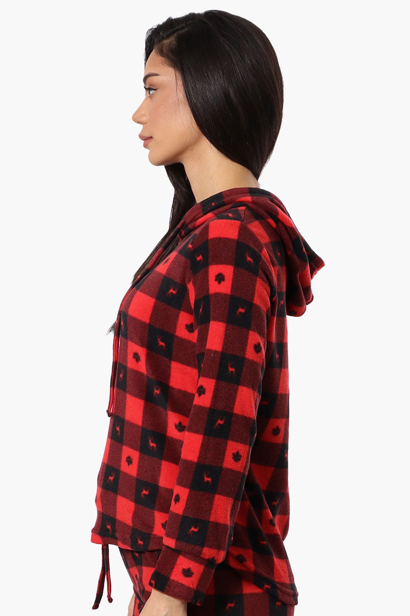 Canada Weather Gear Plaid Hooded Pajama Top - Red - Womens Pajamas - Canada Weather Gear