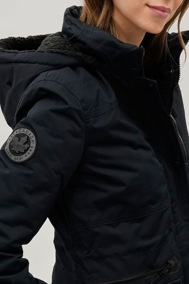 Canada Weather Gear Faux Fur Lined Parka Jacket - Navy