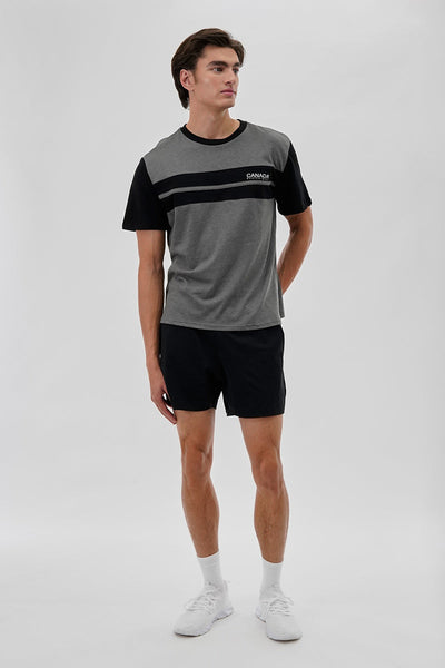 Canada Weather Gear Striped Colour Block Tee - Grey - Mens Tees & Tank Tops - Canada Weather Gear