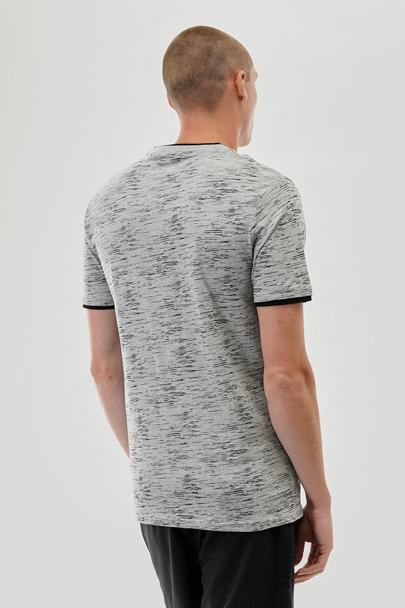 Canada Weather Gear Vintage Patterned Crewneck Tee - Grey - Mens Tees & Tank Tops - Canada Weather Gear
