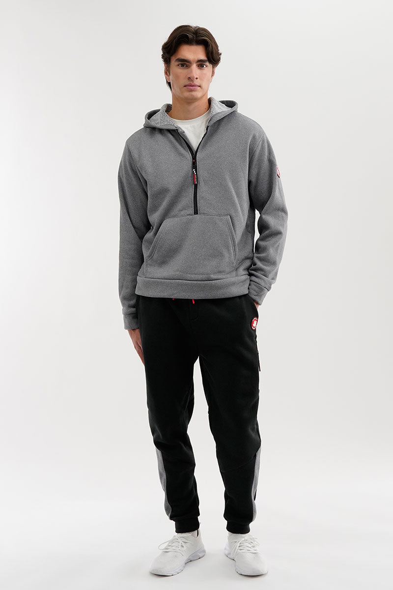 Canada Weather Gear Fleece Half Zip Hoodie - Grey