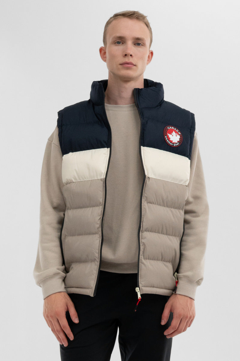 Canada Weather Gear Colour Block Puffer Vest - Beige