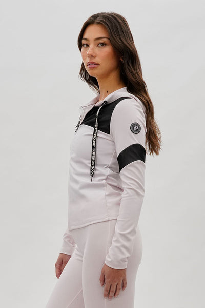 Super Triple Goose Zip Up Mesh Detail Hoodie - Blush - Womens Hoodies & Sweatshirts - Canada Weather Gear