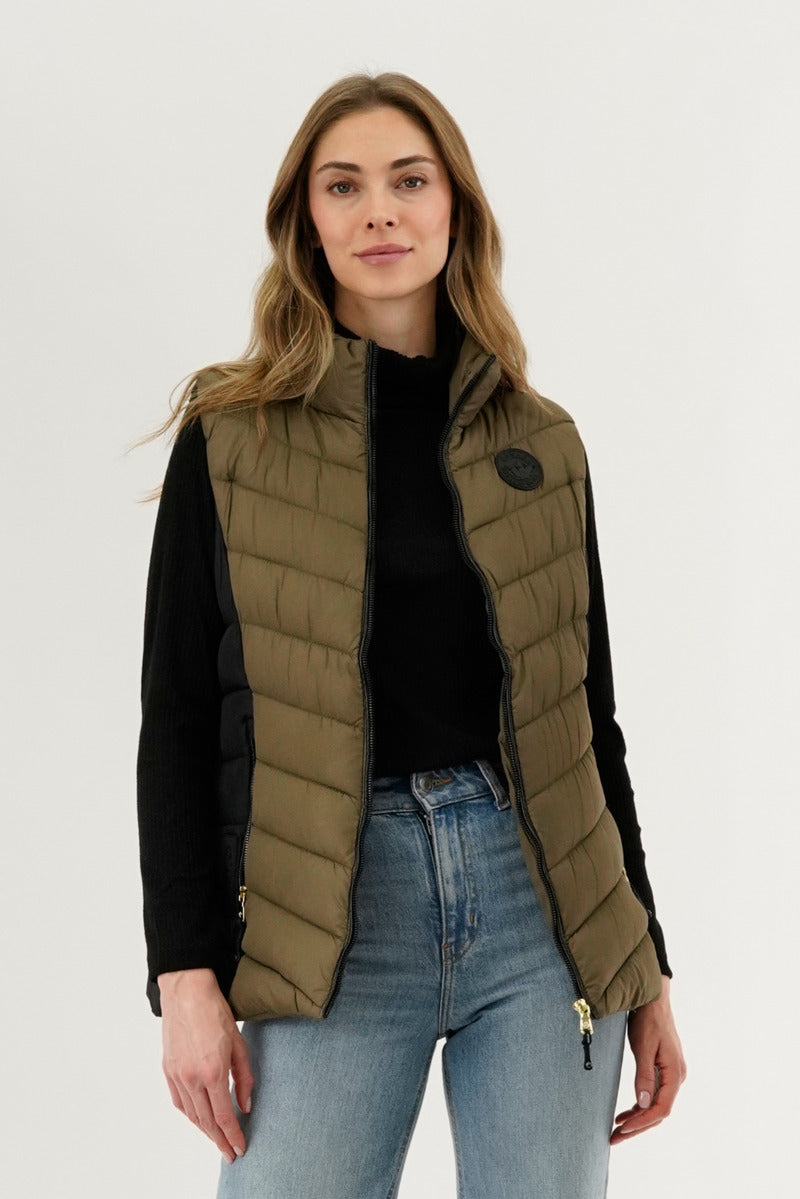 Canada Weather Gear Chevron Quilted Vest - Olive