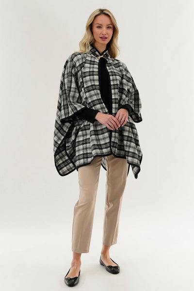 Canada Weather Gear Tartan Plaid Poncho - Grey - Womens Ponchos - Canada Weather Gear