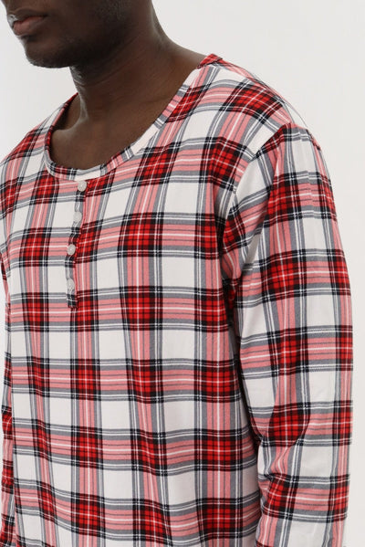 Canada Weather Gear Long Sleeve Printed Pajama Top - Red - Mens Pajamas - Canada Weather Gear