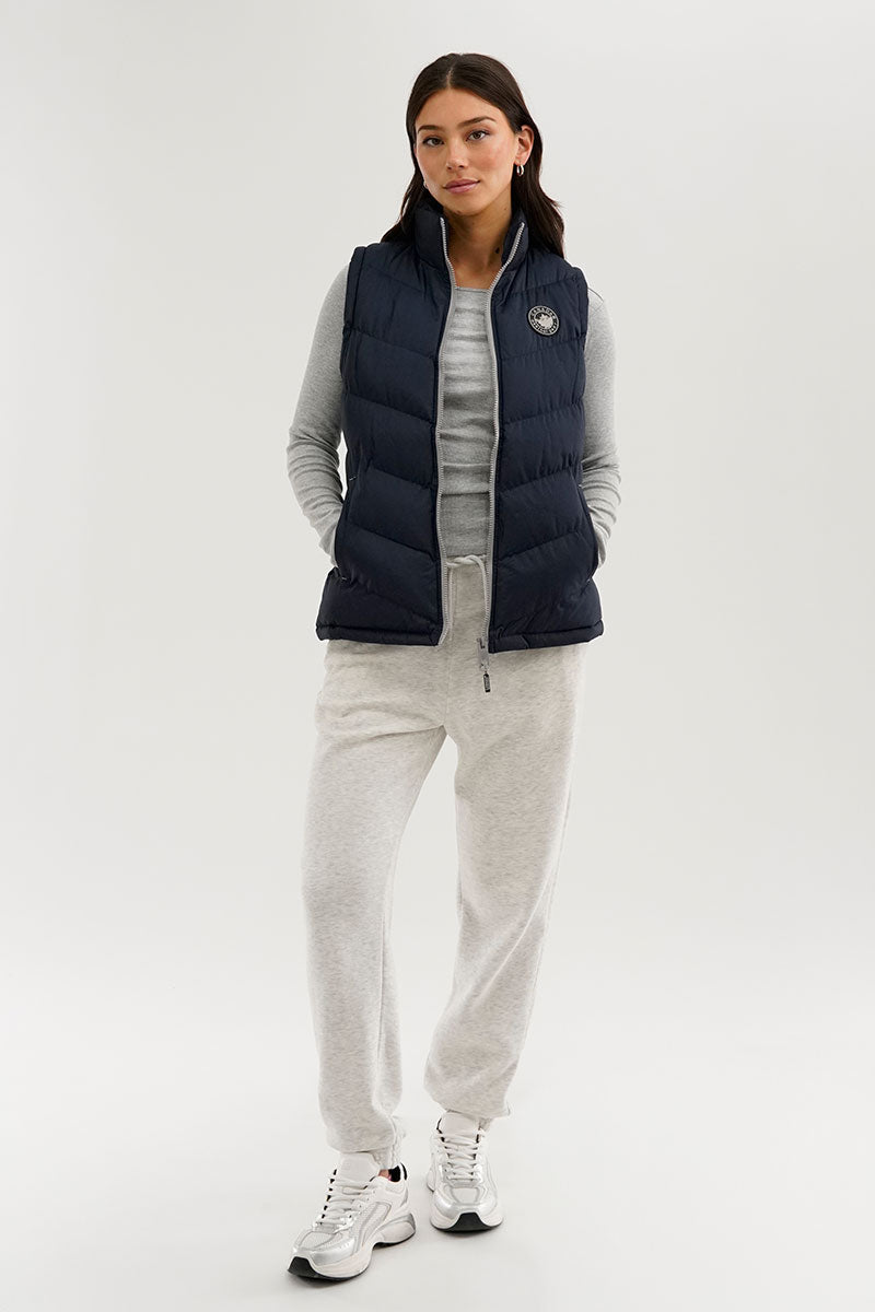 Canada Weather Gear Chevron Puffer Vest - Navy - Womens Vests - Canada Weather Gear