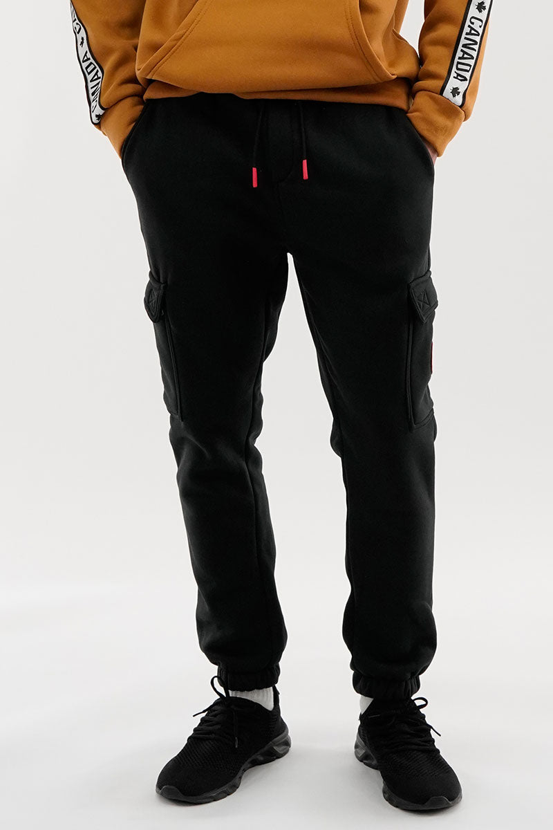 Canada Weather Gear Fleece Cargo Joggers - Black