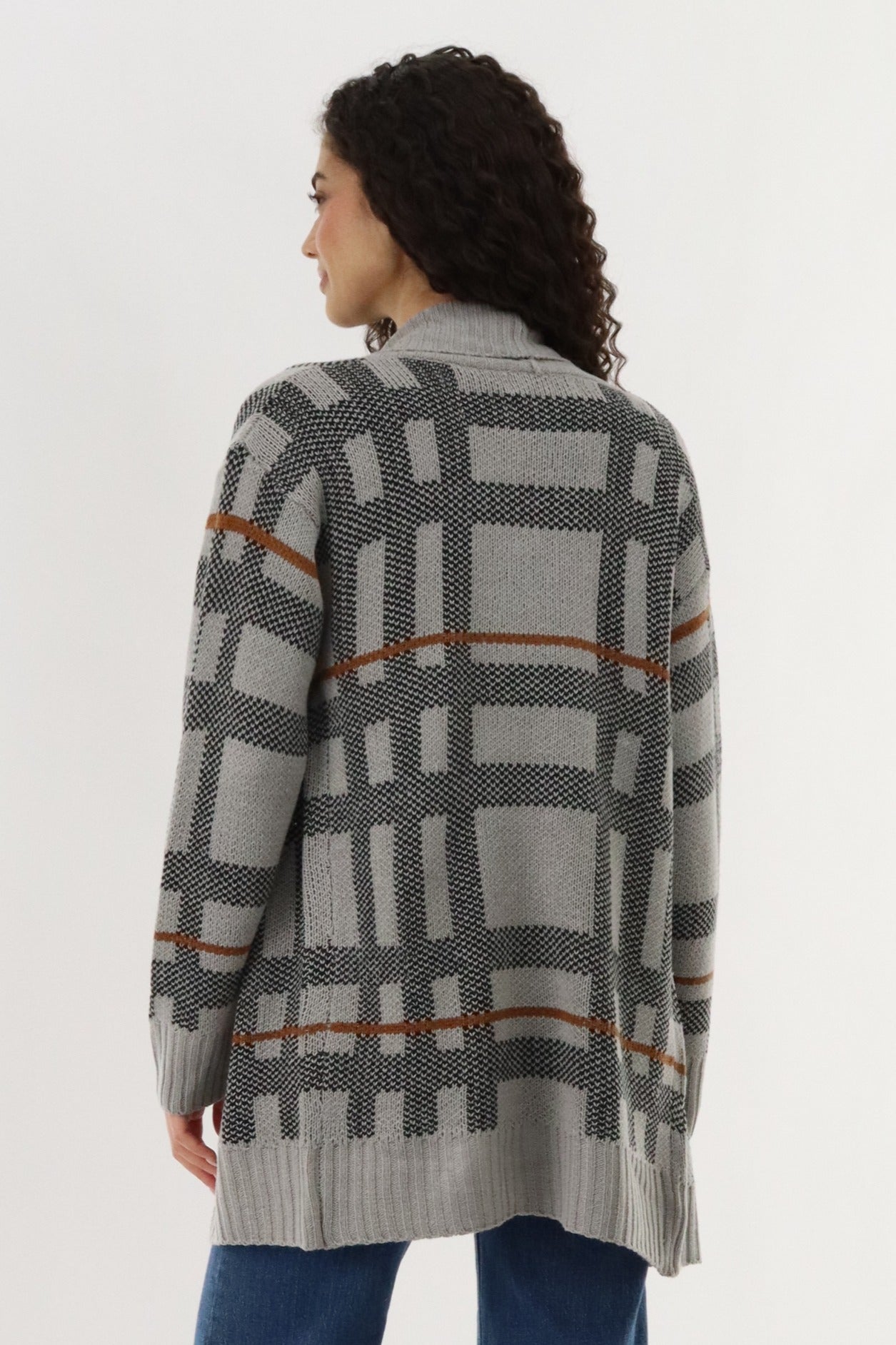 Canada Weather Gear Printed Knit Open Cardigan - Grey - Womens Cardigans - Canada Weather Gear