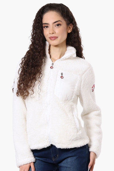 Canada Weather Gear Sherpa Zip Up Lightweight Jacket - White - Womens Lightweight Jackets - Canada Weather Gear