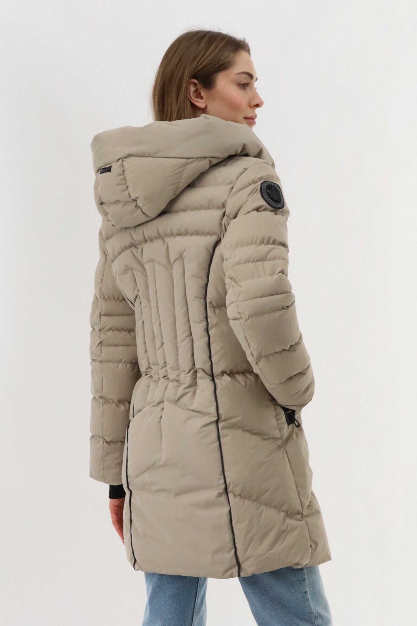 Canada Weather Gear Quilted Hooded Parka Jacket - Beige - Womens Parka Jackets - Canada Weather Gear