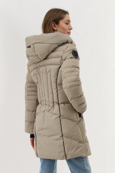 Canada Weather Gear Quilted Hooded Parka Jacket - Beige - Womens Parka Jackets - Canada Weather Gear