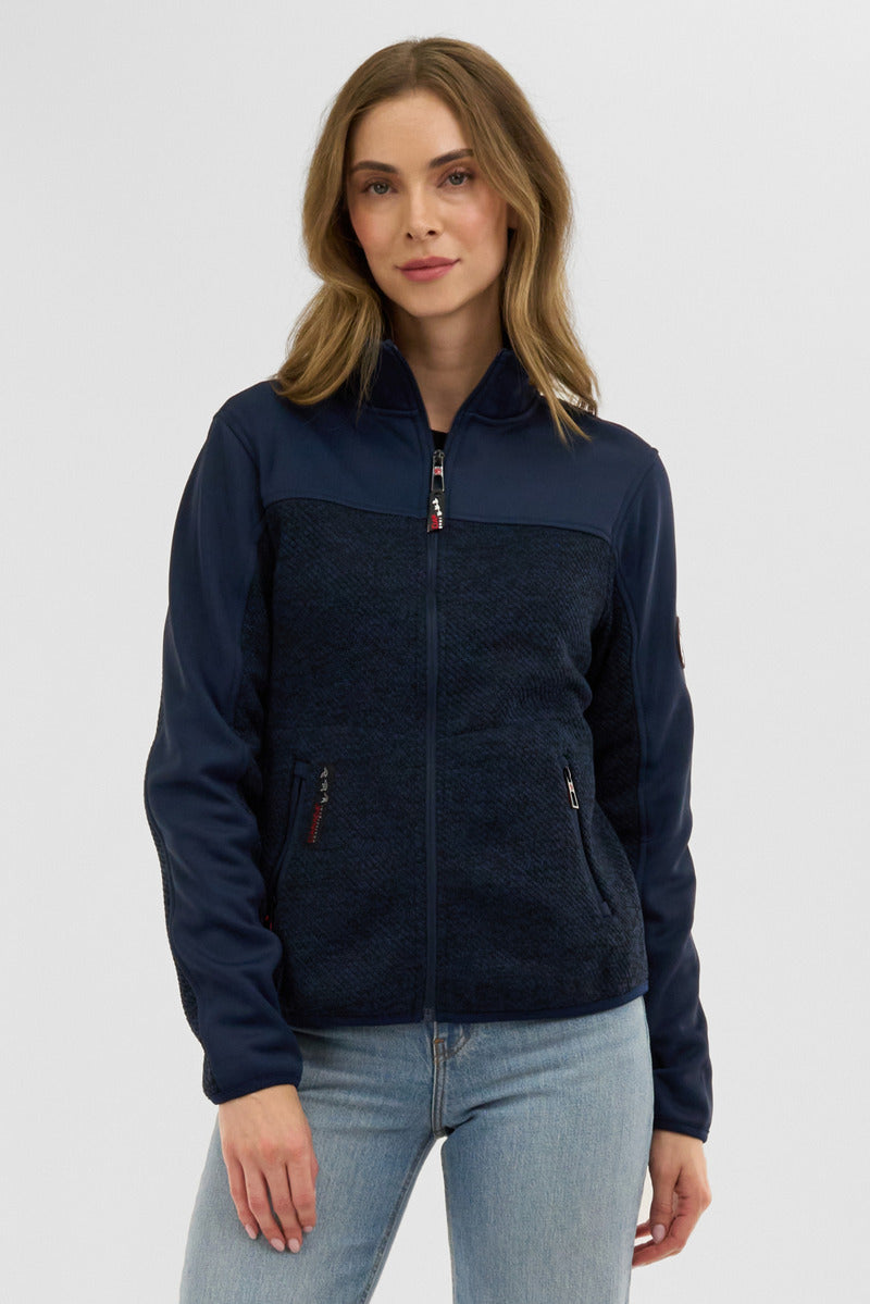 Canada Weather Gear Zip Up Knit Lightweight Jacket - Navy - Womens Lightweight Jackets - Canada Weather Gear