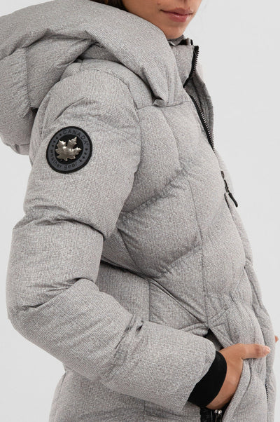 Canada Weather Gear Chevron Quilted Parka Jacket - Grey