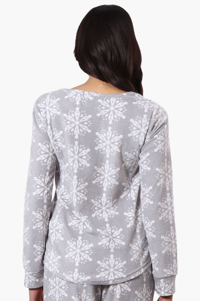 Canada Weather Gear Snowflake Pattern Pajama Top - Grey - Womens Pajamas - Canada Weather Gear