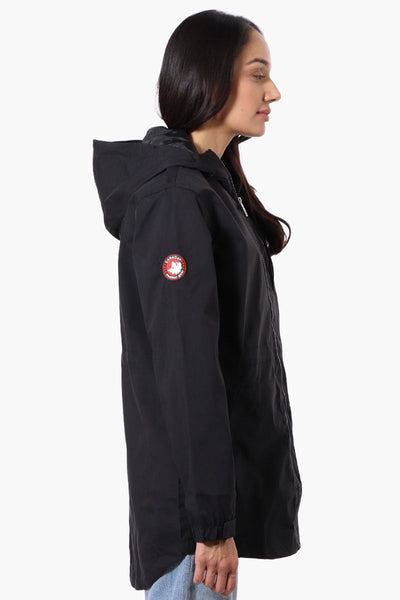 Canada Weather Gear Coated Microfiber Hooded Lightweight Jacket - Black - Womens Lightweight Jackets - Canada Weather Gear