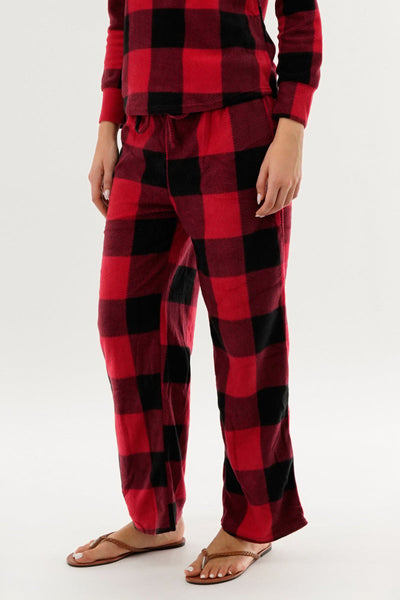 Canada Weather Gear Plaid Wide Leg Pajama Pants - Red - Womens Pajamas - Canada Weather Gear