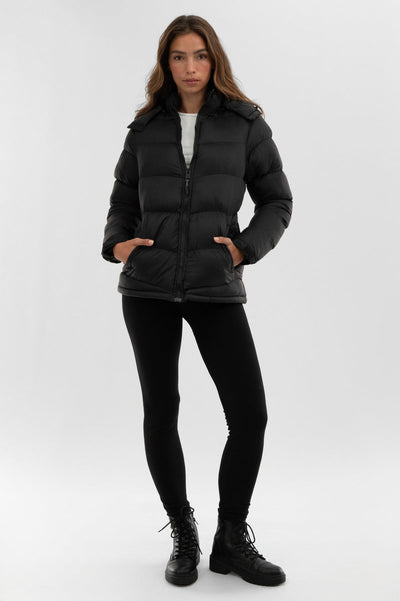 Canada Weather Gear Chevron Bomber Jacket - Black - Womens Bomber Jackets - Canada Weather Gear