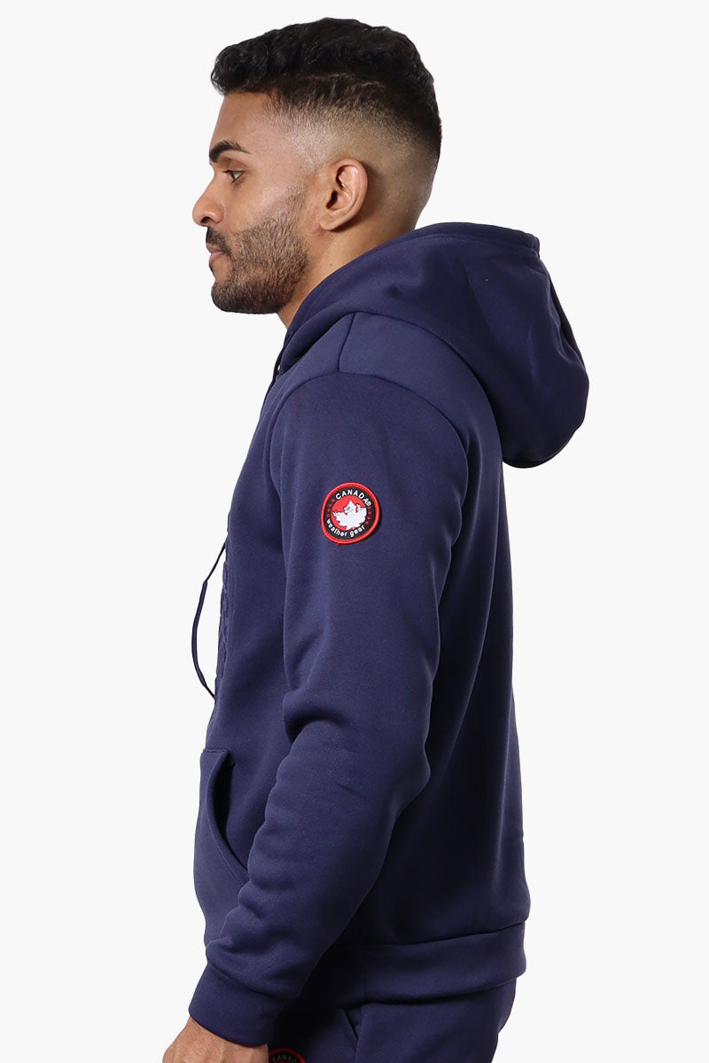 Canada Weather Gear Solid Embossed Logo Hoodie - Navy - Mens Hoodies & Sweatshirts - Canada Weather Gear