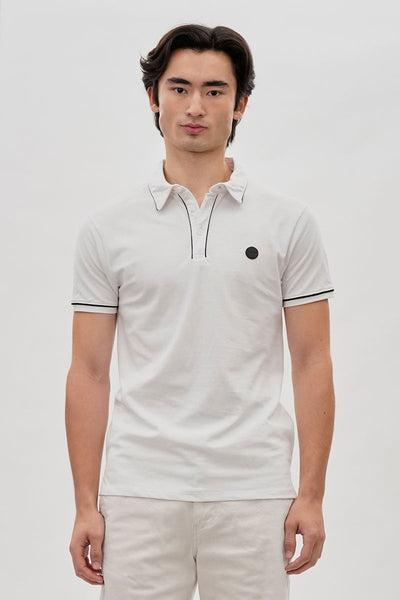 Canada Weather Gear Travel Collection Piping Detail Polo Shirt - White - Mens Polo Shirts - Canada Weather Gear