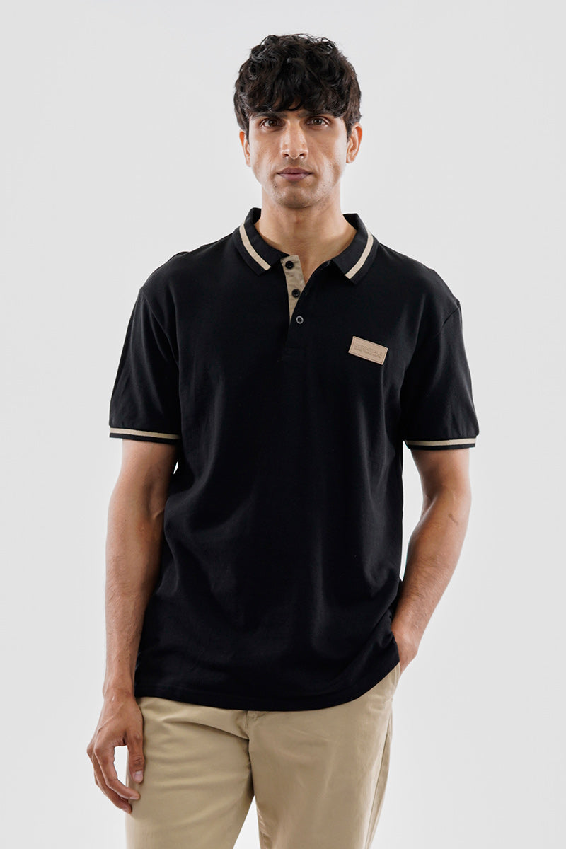 Essentials Super Triple Goose Basic Stripe Polo Shirt - Black - Mens Polo Shirts - Canada Weather Gear