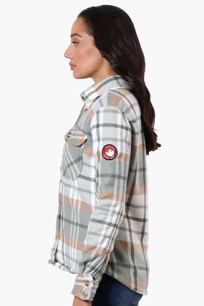 Canada Weather Gear Plaid Fleece Button Up Lightweight Jacket - Mint - Womens Lightweight Jackets - Canada Weather Gear