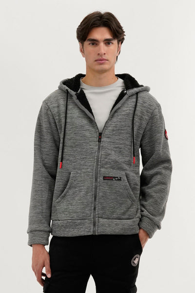 Canada Weather Gear Sherpa Lined Lightweight Jacket - Grey - Mens Lightweight Jackets - Canada Weather Gear