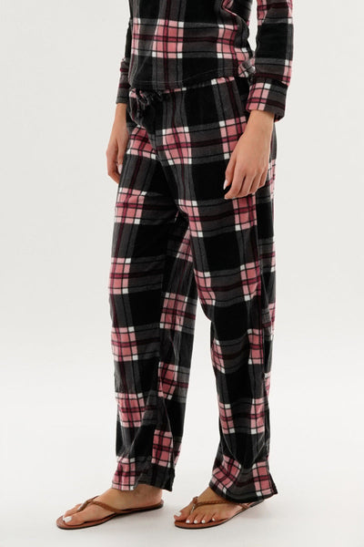 Canada Weather Gear Plaid Wide Leg Pajama Pants - Black - Womens Pajamas - Canada Weather Gear