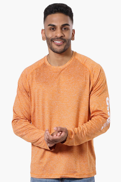 Canada Weather Gear Athletic Logo Sleeve Long Sleeve Top - Orange - Mens Long Sleeve Tops - Canada Weather Gear