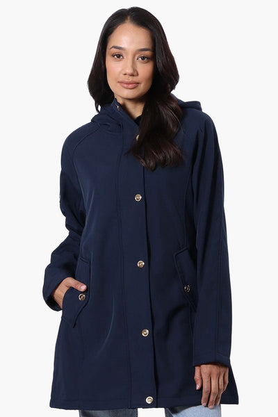 Canada Weather Gear Soft Shell Hooded Lightweight Jacket - Navy - Womens Lightweight Jackets - Canada Weather Gear