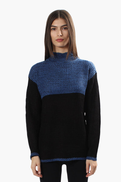 Canada Weather Gear Colour Block Pullover Sweater - Blue - Womens Pullover Sweaters - Canada Weather Gear
