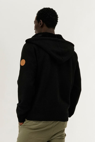 Canada Weather Gear Cable Knit Zip Up Hoodie - Black - Mens Hoodies & Sweatshirts - Canada Weather Gear