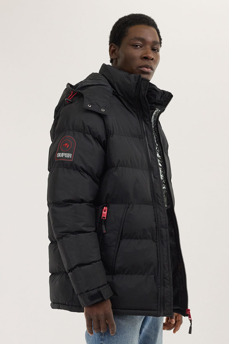 Super Triple Goose Thermal-Foil Lining Bomber Jacket - Black