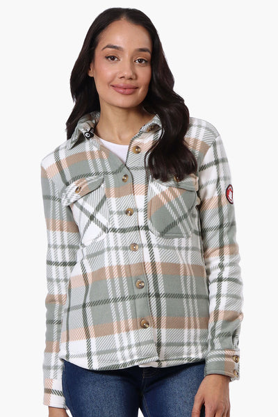 Canada Weather Gear Plaid Fleece Button Up Lightweight Jacket - Mint - Womens Lightweight Jackets - Canada Weather Gear